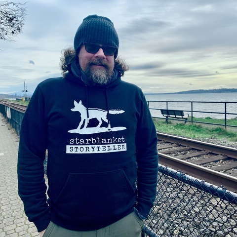 Logo placement on hoodie in white